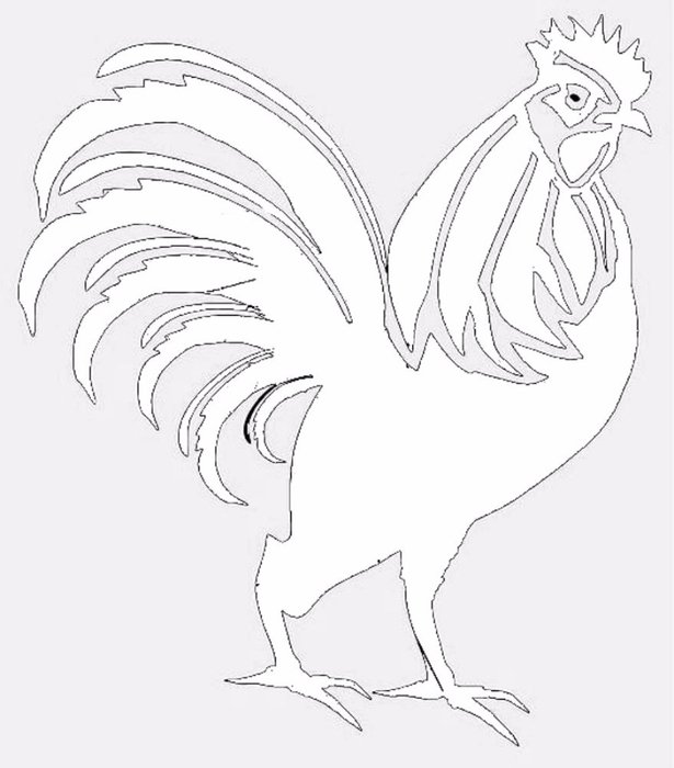 Петушок трафарет