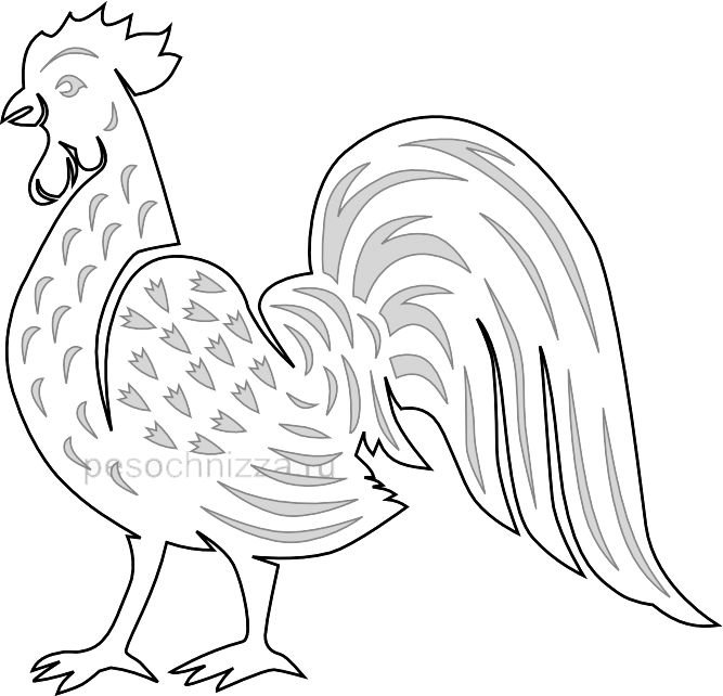 Трафарет петуха