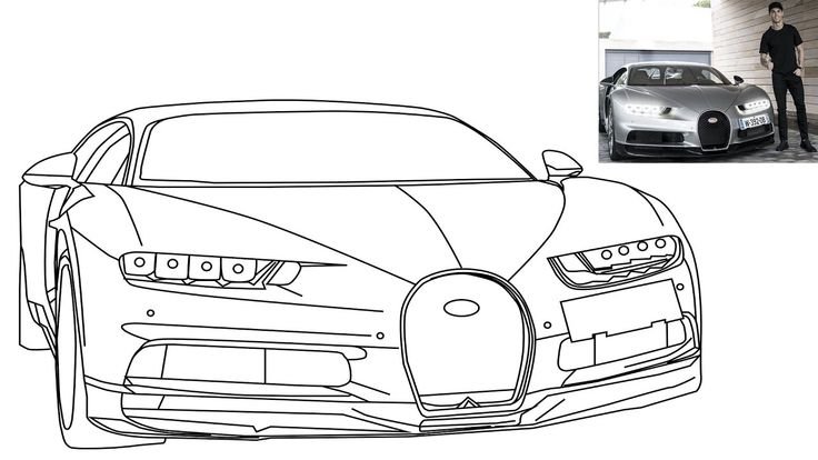 Раскраска Бугатти Шерон