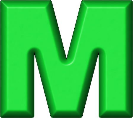 Буква м зеленая