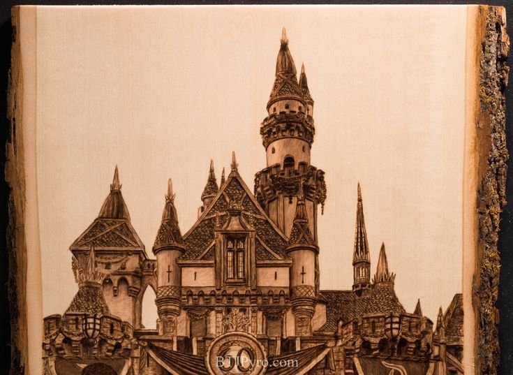 Пирография замок