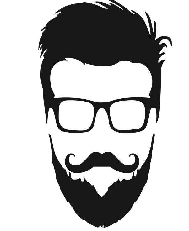 Силуэт бородатого лица