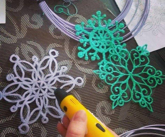 Снежинка из 3д ручкой