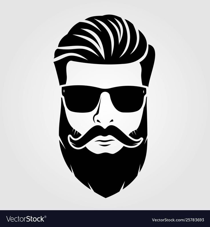 Силуэт лица с бородой