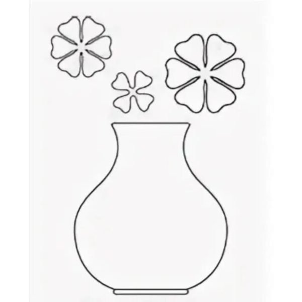 Трафарет ваза с цветами