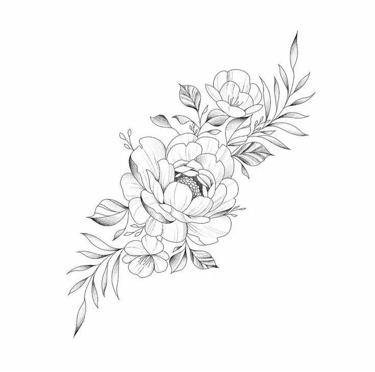 Пионы випшейдинг тату