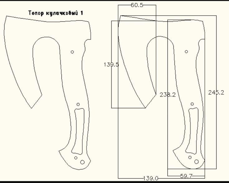 Походный нож чертеж
