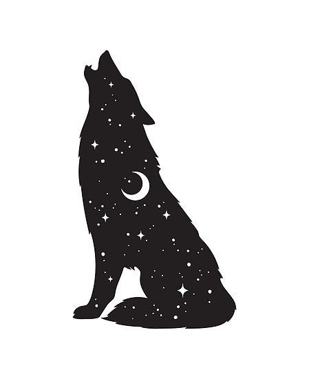 Силуэт волка рисунок