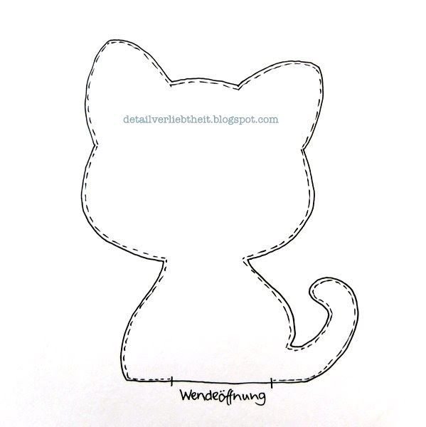 Трафарет кота для шитья