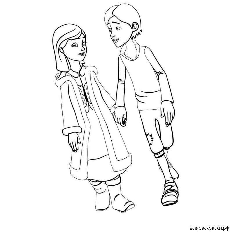 Раскраска Снежная Королева 3 огонь и лед Герда