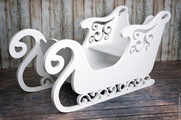 Сани Деда Мороза деревянные