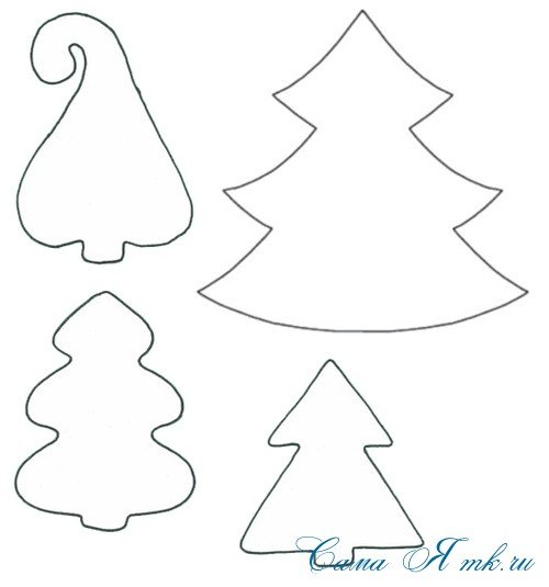 Елочка трафарет для вырезания