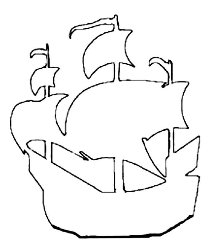 Парусник трафарет для вырезания