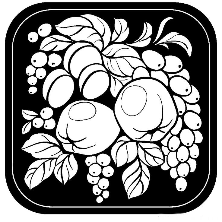 Эскиз подноса с Жостовской росписью