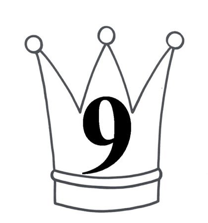 Цифра 9 с короной