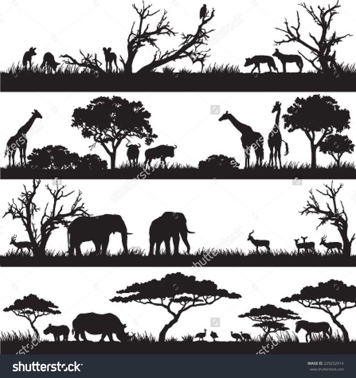 Силуэты природы и животных