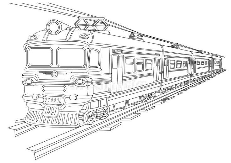 Поезд раскраска для детей