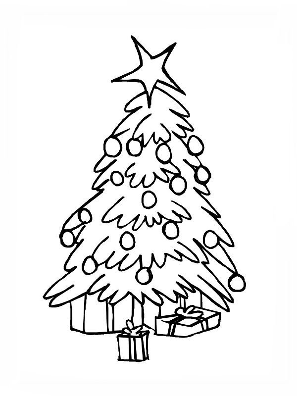 Раскраска елочка Новогодняя
