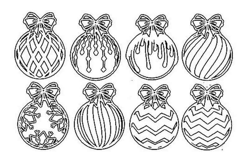 Новогодние шары трафарет