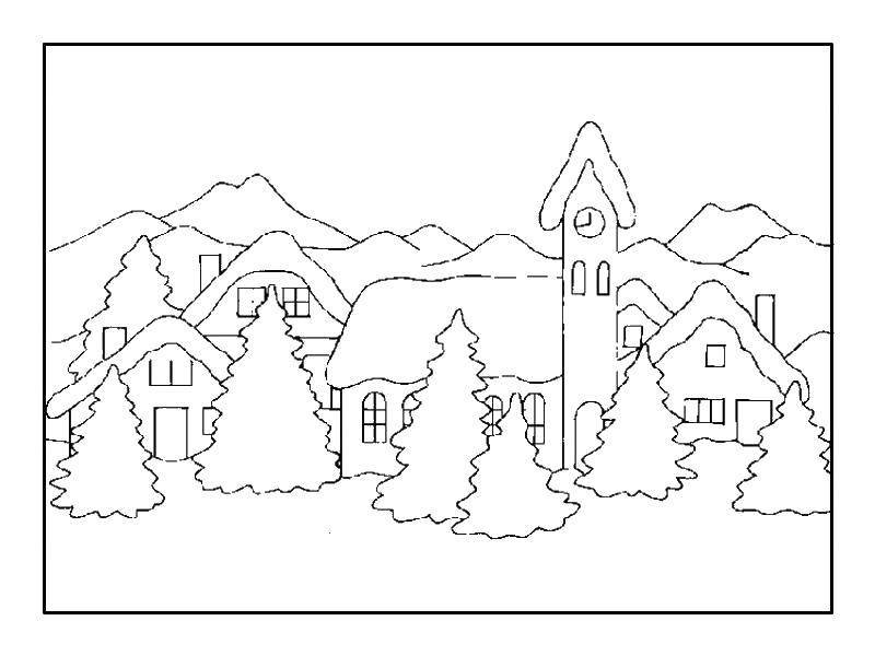 Зимний рисунок раскраска