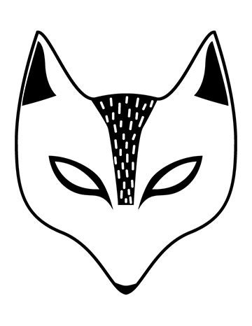 Маска лисы раскраска