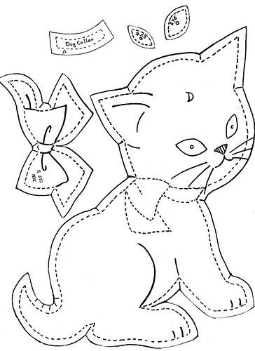 Трафарет кота для шитья
