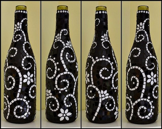 Роспись декоративной бутылки