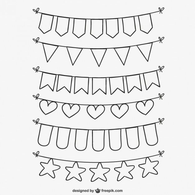 Рисовать праздничные флажки