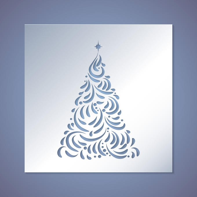 Елочка трафарет под плоттер