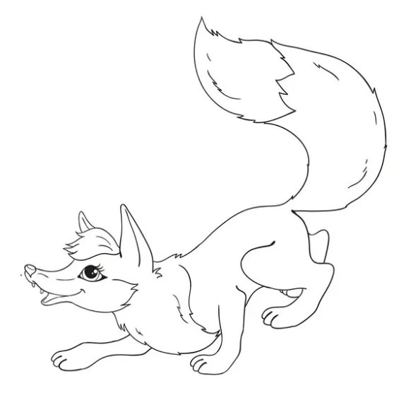 Лиса раскраска для детей