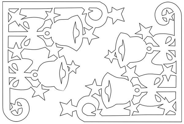 Уголок новогодний для вырезания на окна