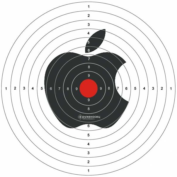 Мишень для стрельбы с яблочком