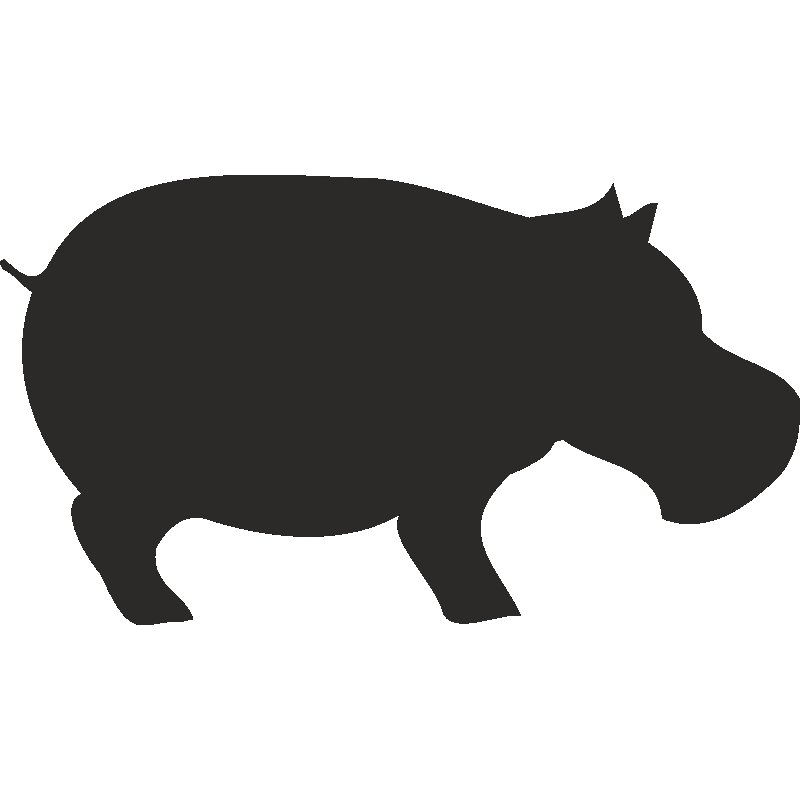 Силуэты животных Бегемот