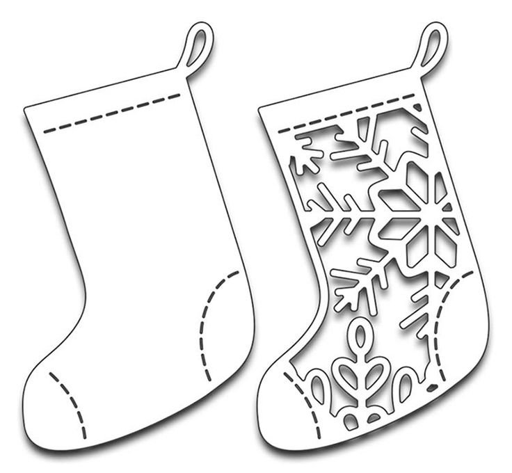 Трафарет новогоднего носка