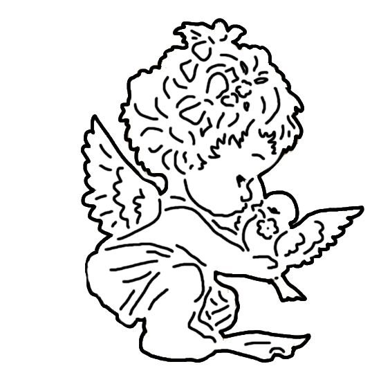 Ангелок трафарет