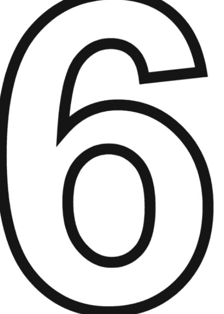Цифра 6 на весь лист а4