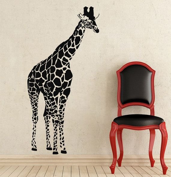 Трафарет жирафа на стену