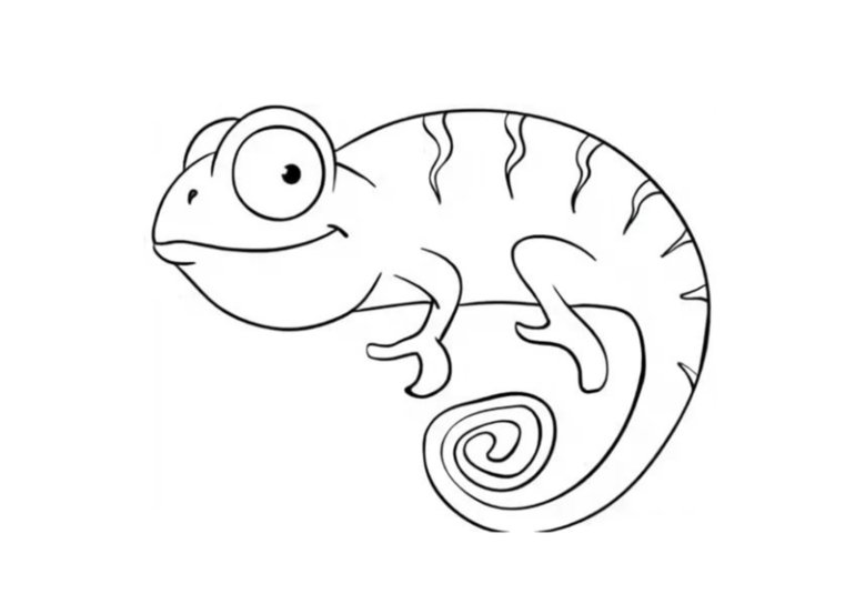 Хамелеон трафарет