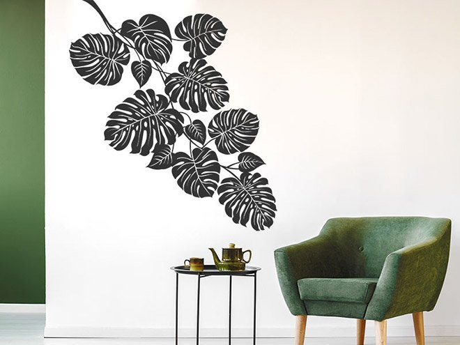 Растительный рисунок на стене