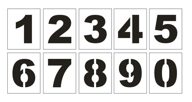 Трафарет цифр от 0 до 9
