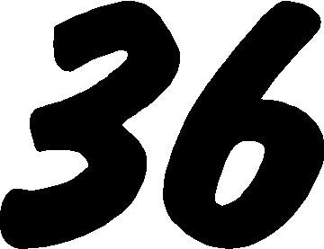 Цифра 36 черная