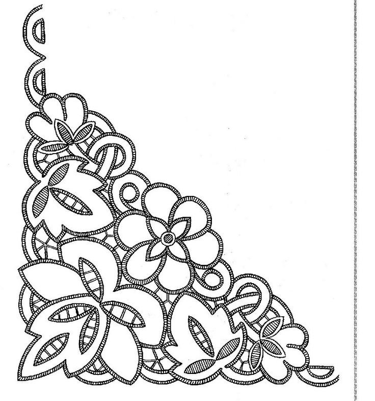 Ажурная вышивка Ришелье схемы