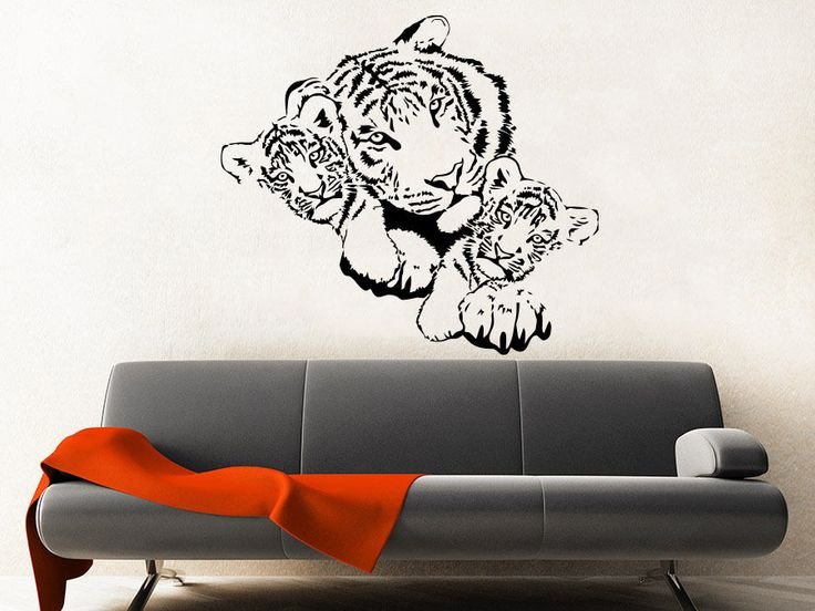 Трафарет на стену тигр