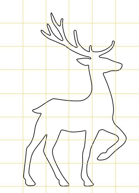 Трафарет оленя для вырезания