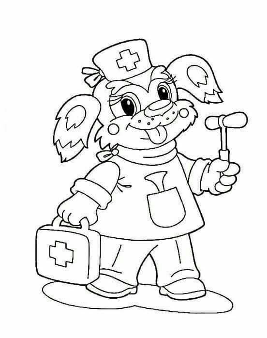 Доктор раскраска для детей