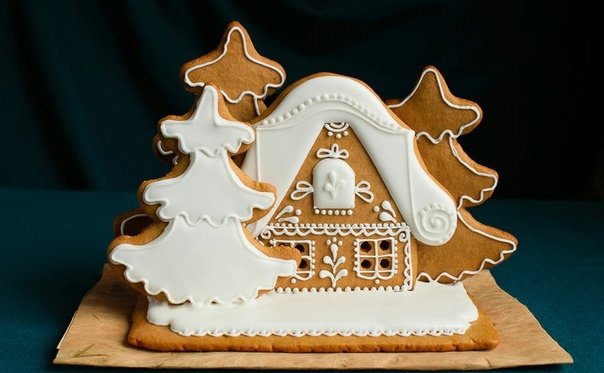 Пряничный домик трафарет