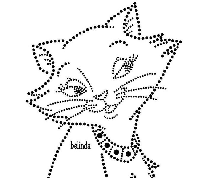 Точечная роспись трафареты кошки