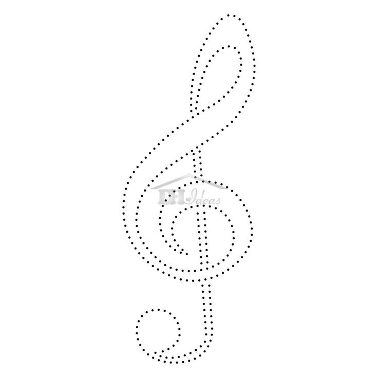 Скрипичный ключ трафарет