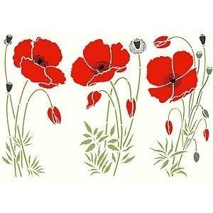 Маки трафарет для росписи