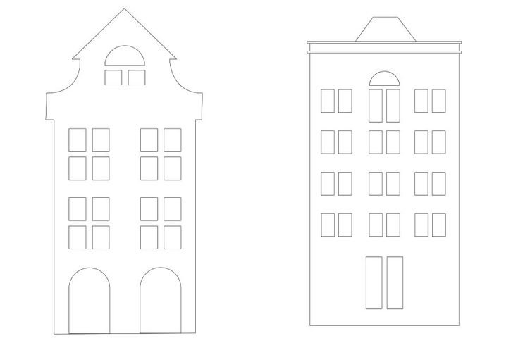Трафарет домика для вырезания